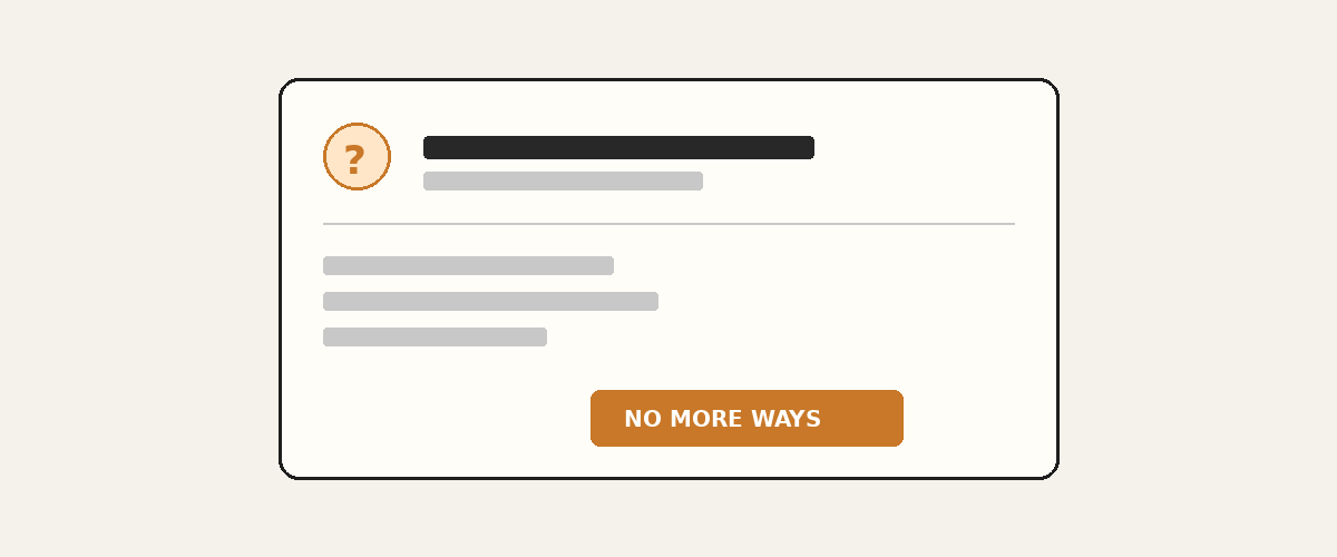 Illustration of the No more ways to verify screen on Google Business Profile