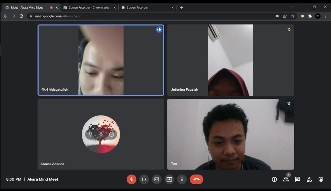 Akara Mind's first online meeting on Google Meet
